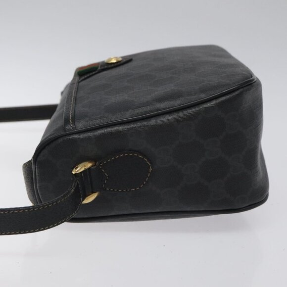 GUCCI GG Supreme Web Sherry Line Shoulder Bag PVC Black 89 02 077 Auth 117764 - Picture 5 of 16